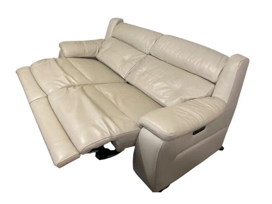 Leather cream 4 seater recliner sofa and arm chair