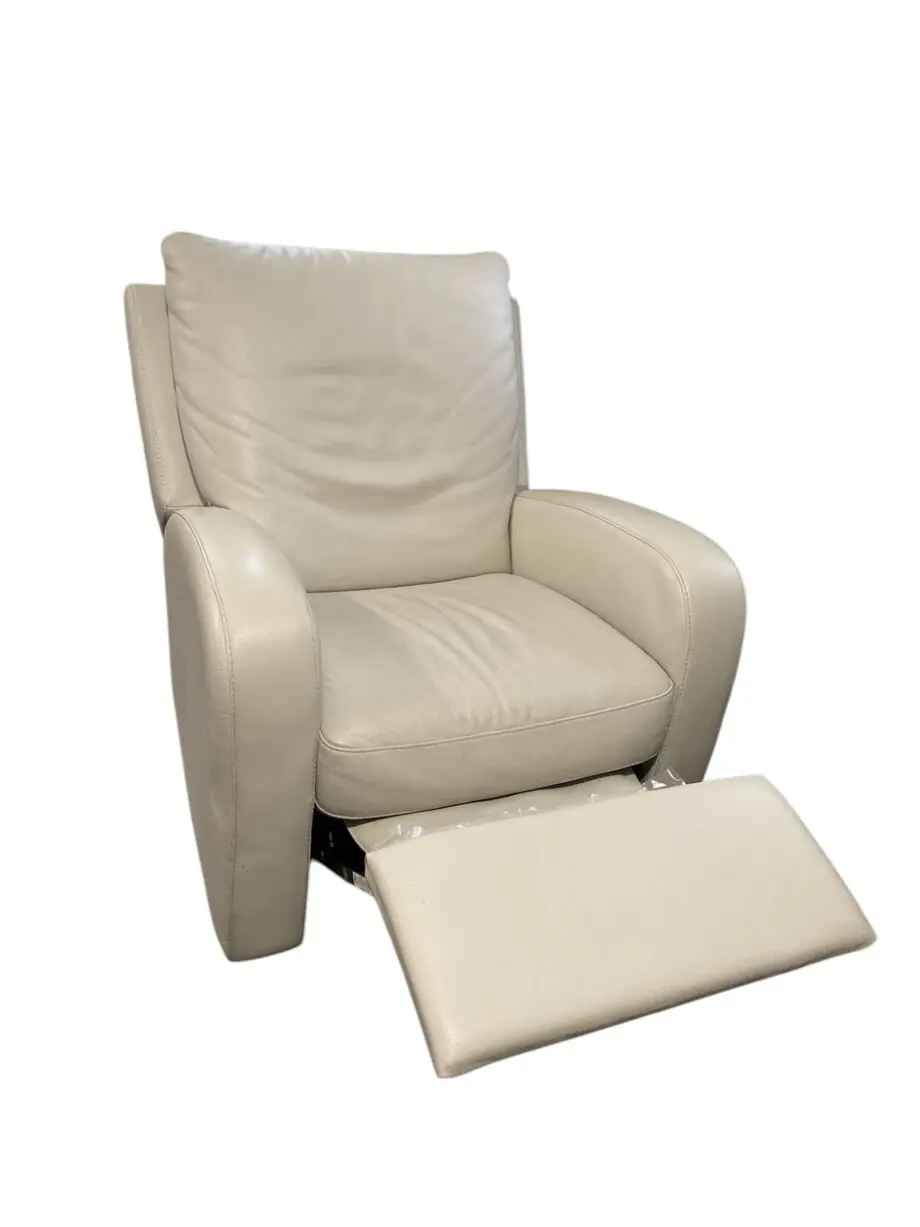 Leather cream 4 seater recliner sofa and arm chair