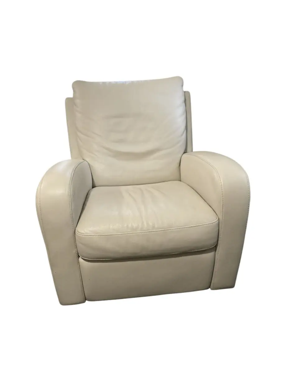 Leather cream 4 seater recliner sofa and arm chair