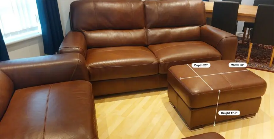 SiSi Italia Lucca 3-Seater Sofas & Footstools Set in Brown Leather – Immaculate Condition – Handmade in Italy – Original Value £6,200
