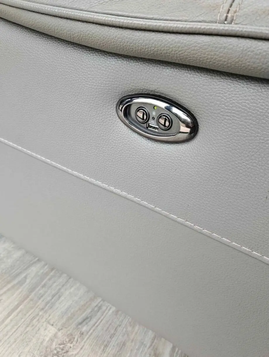 Grey leather Corner sofa