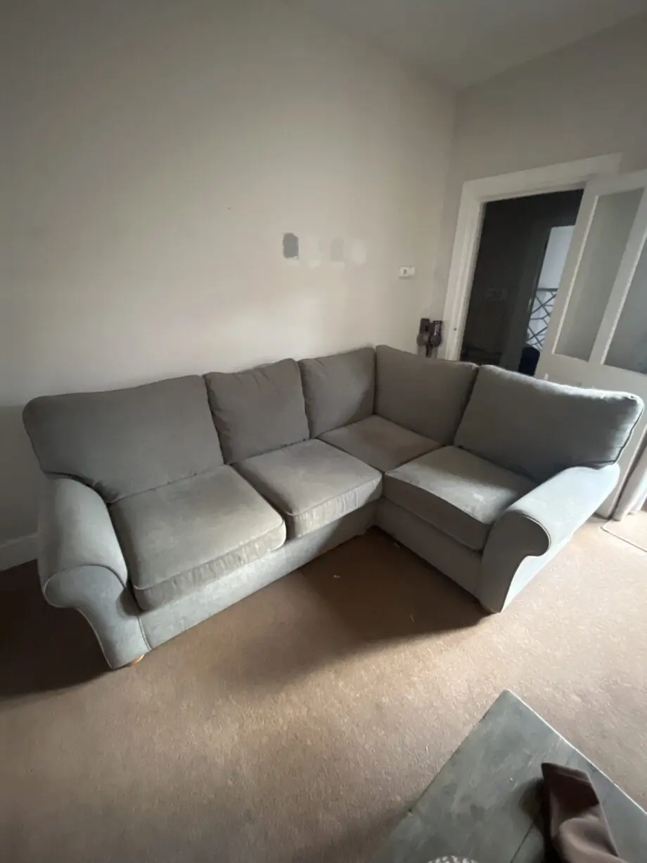 L Gray traditional sofa