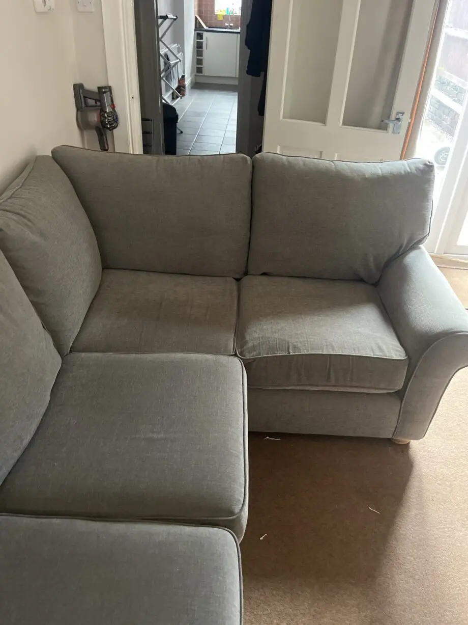 L Gray traditional sofa