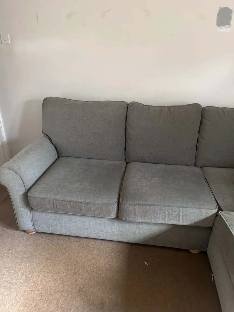 L Gray traditional sofa
