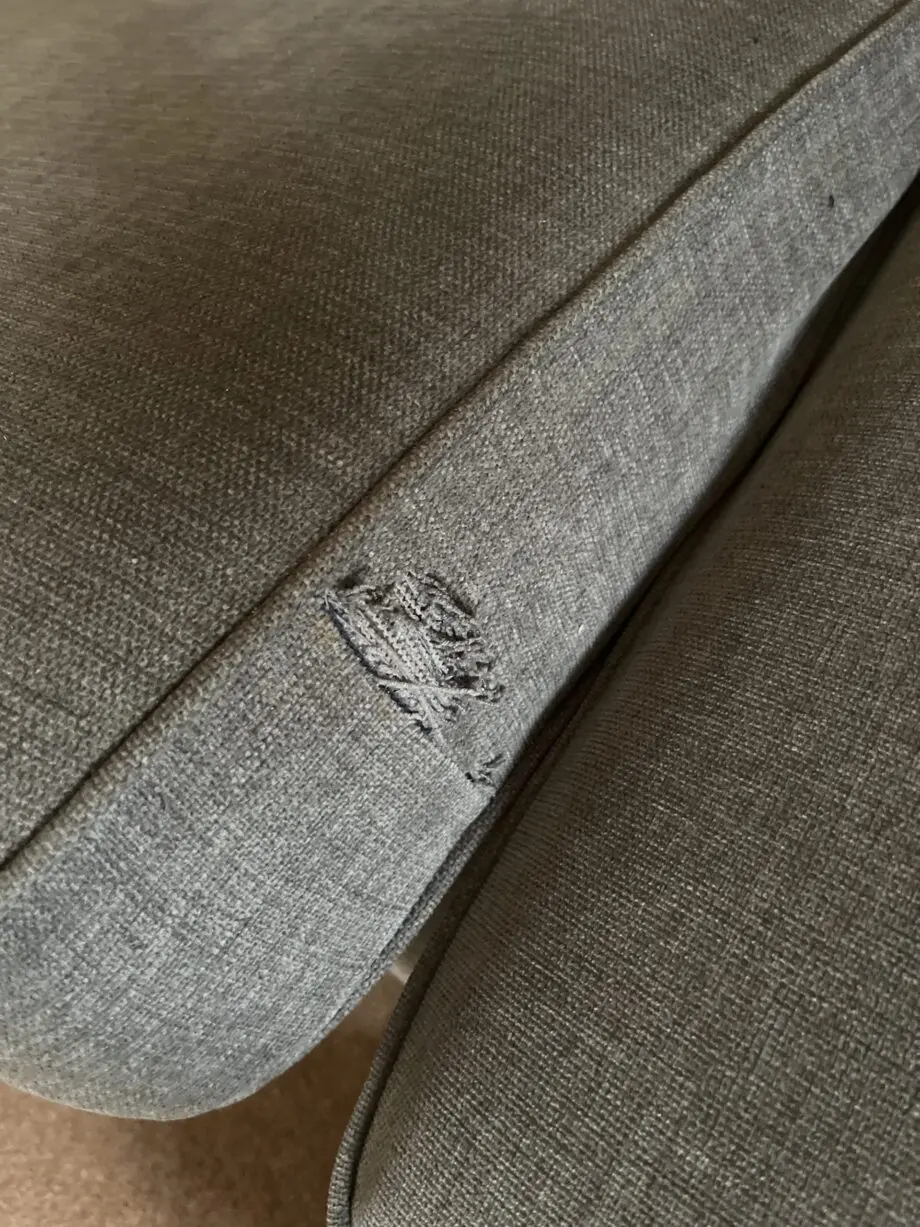 L Gray traditional sofa