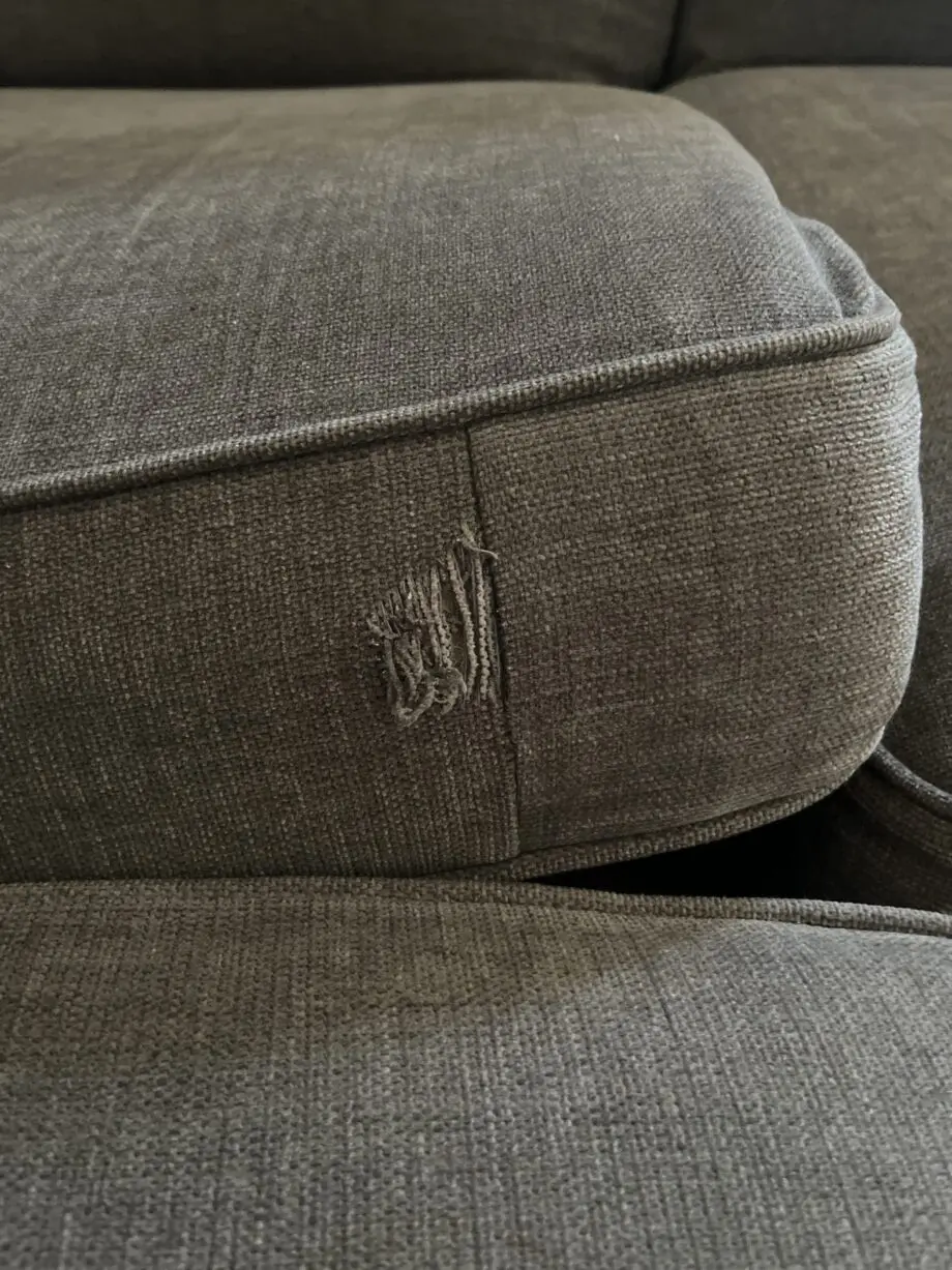 L Gray traditional sofa
