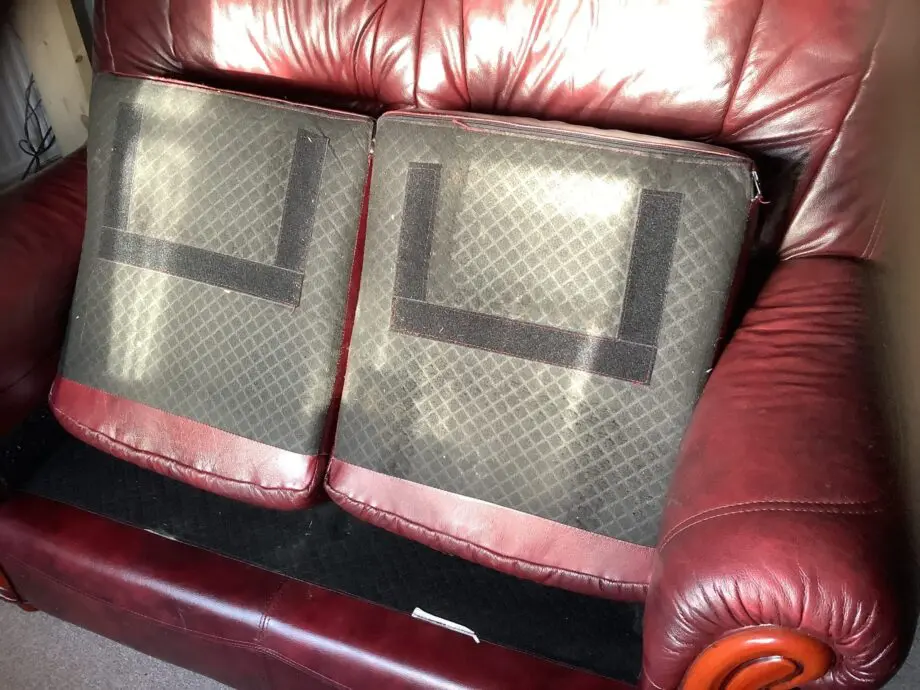 DFS two two seater,blood red leather sofas