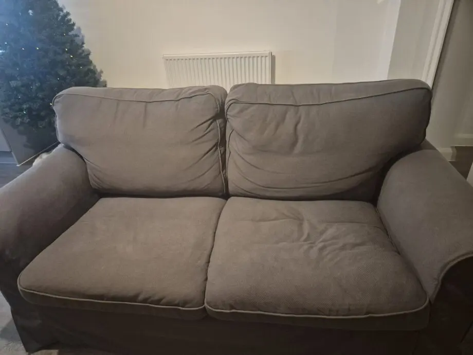 EKTORP 2-seat sofa, Hakebo dark grey