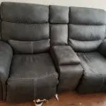 2 seater grey recliner sofa