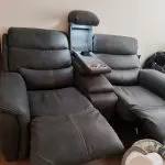 2 seater grey recliner sofa