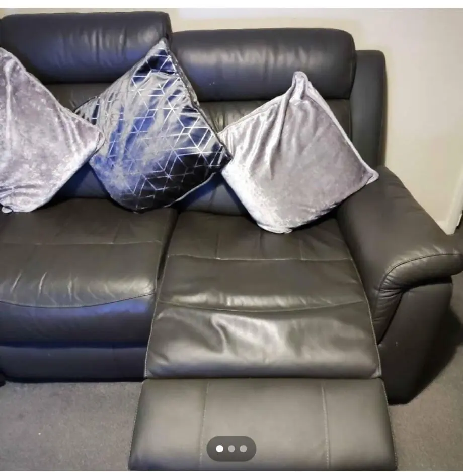 Leather electric recliner sofa