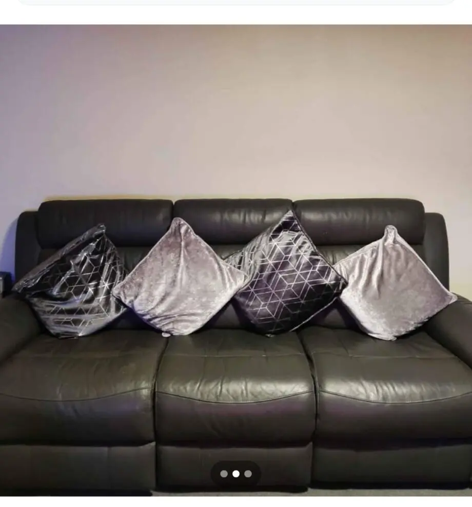 Leather electric recliner sofa