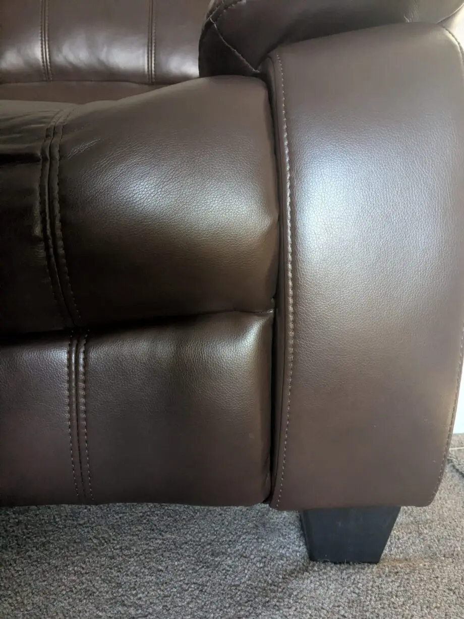 Brown Faux Leather 2 Seater Settee