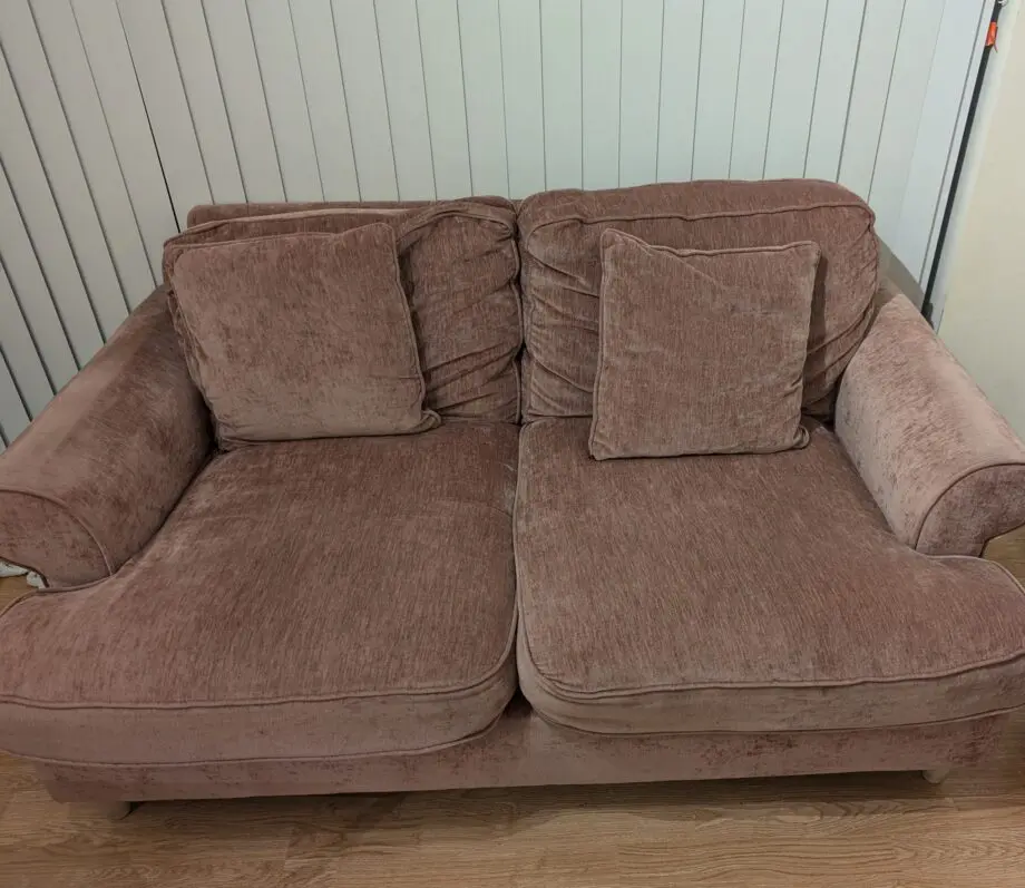 Roseland - Pink Alfie 2 Seater Sofa in chenille