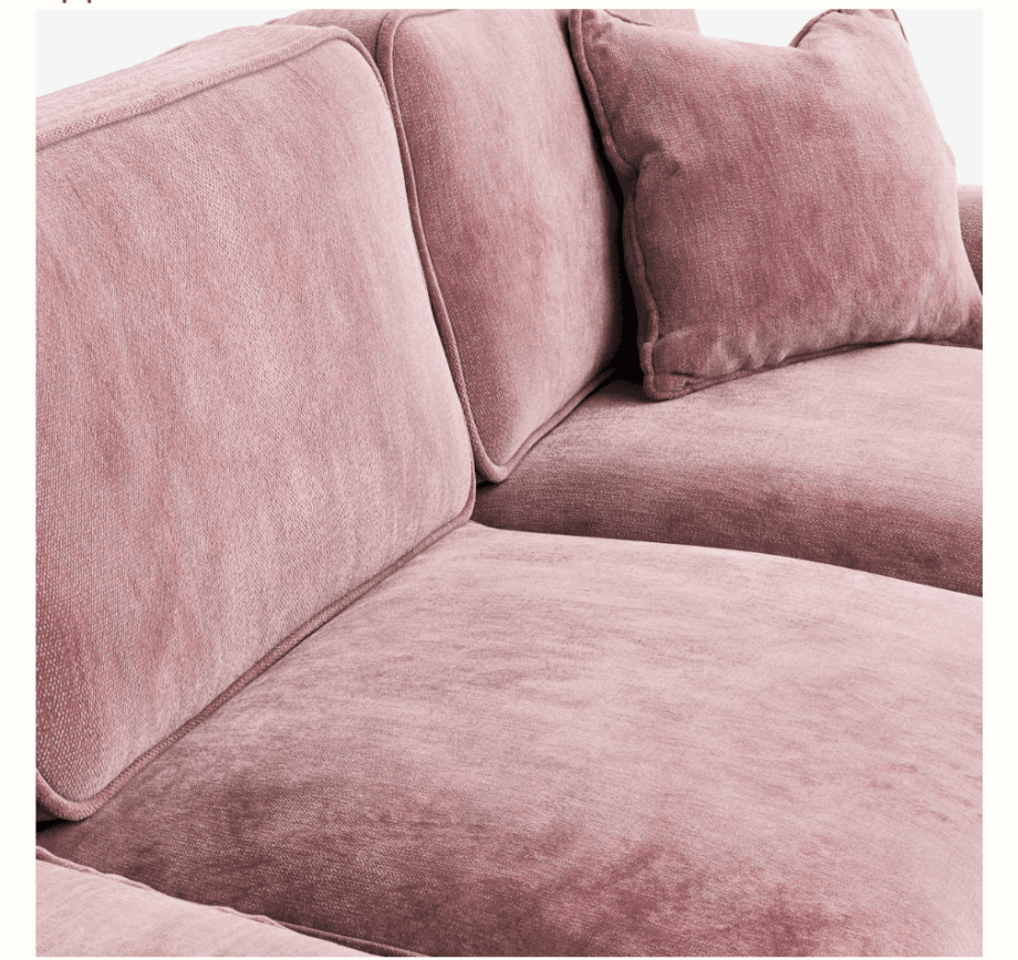 Roseland - Pink Alfie 2 Seater Sofa in chenille