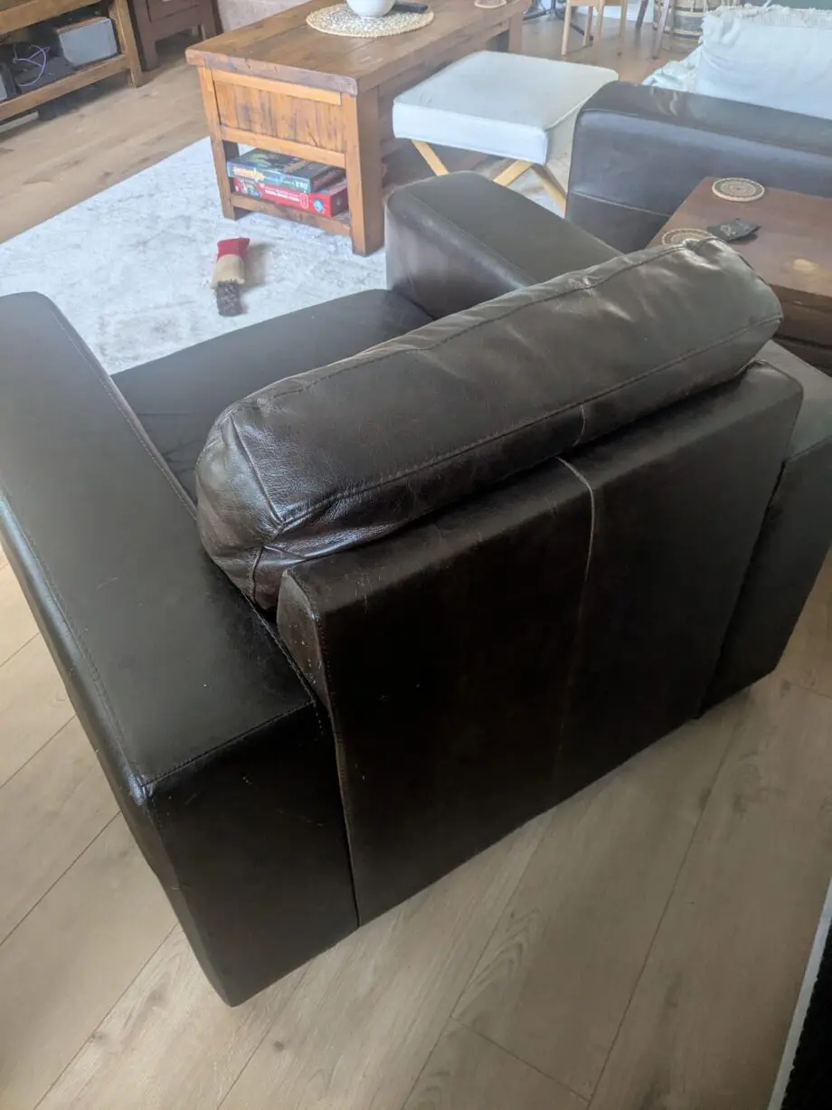 Whisky Brown Real Leather 2 Seater Sofa & Armchair