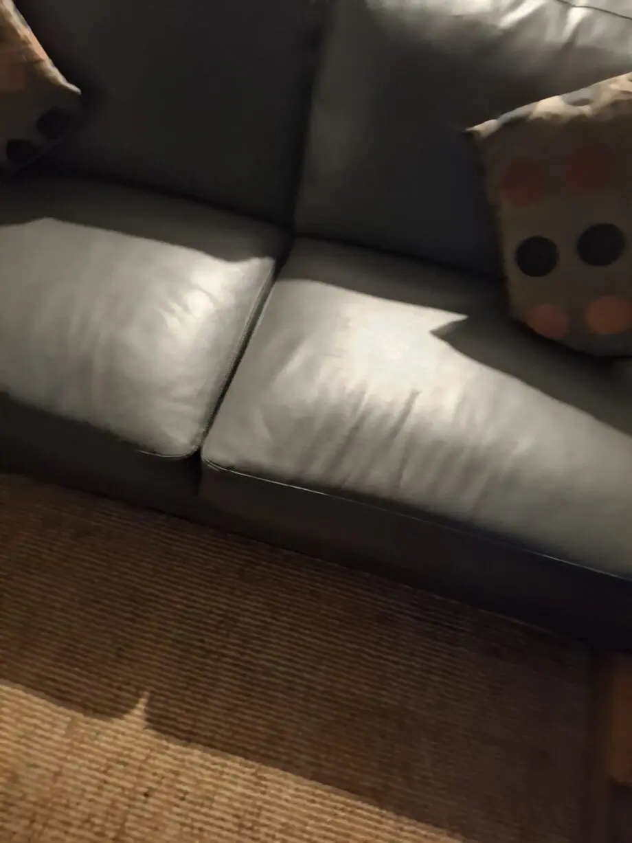 Nice Grey bonded leather x2 sofas