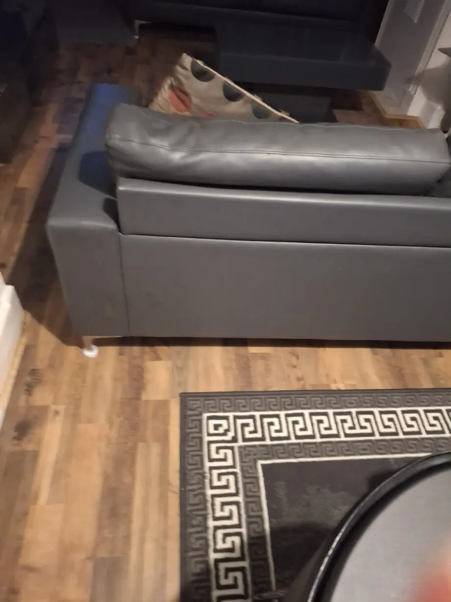 Nice Grey bonded leather x2 sofas