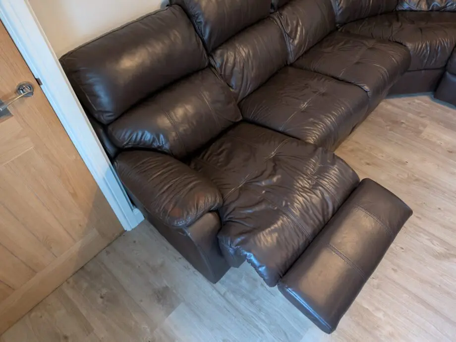 Brown Leather Corner Recliner Sofa
