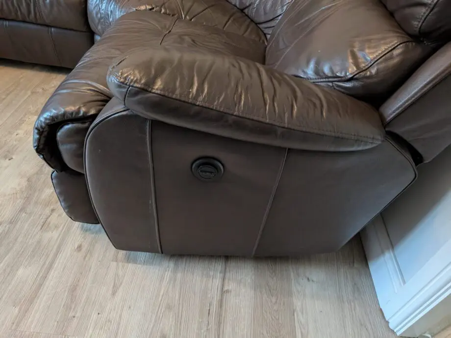 Brown Leather Corner Recliner Sofa