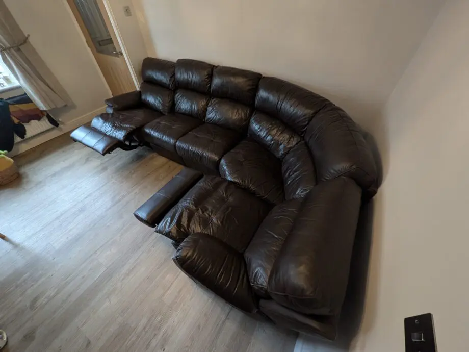 Brown Leather Corner Recliner Sofa
