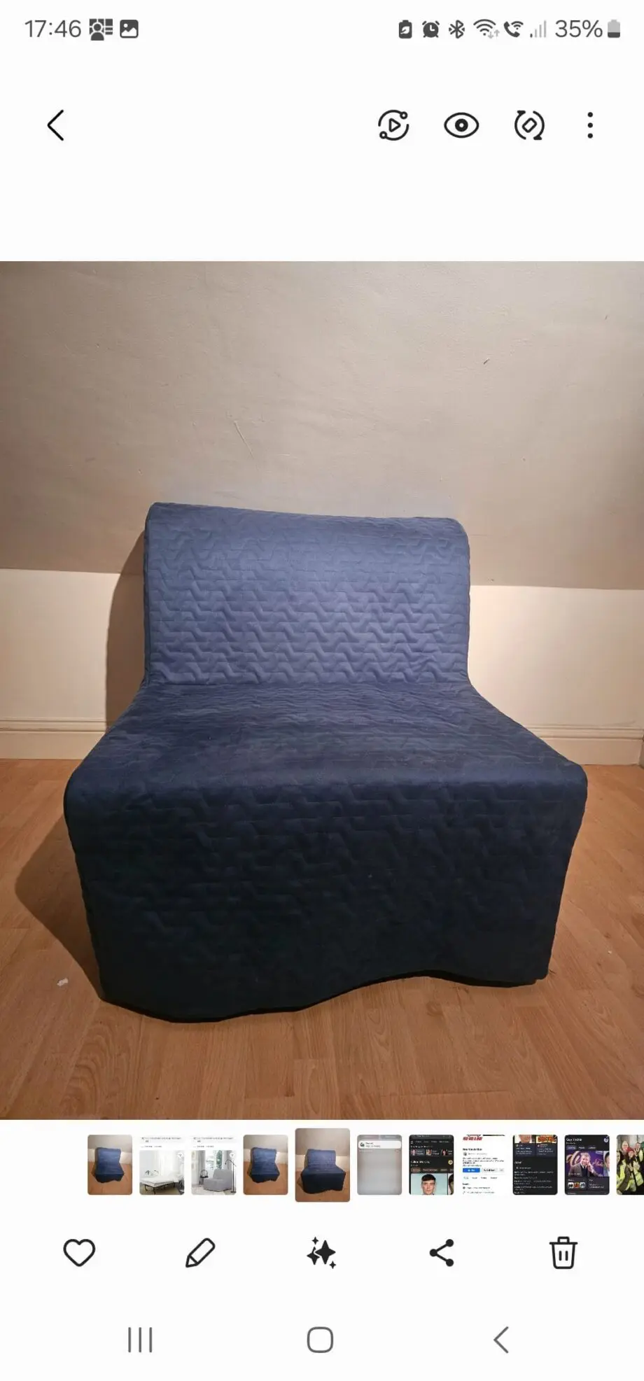 Ikea Chair Sofa bed with Mattress and a Cover