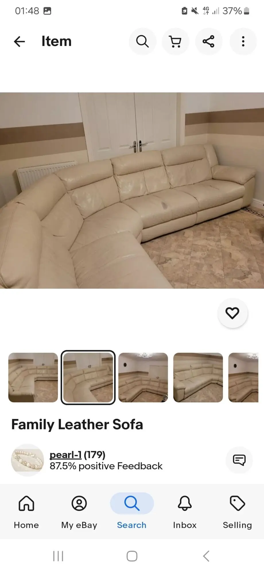 Family leather sofa