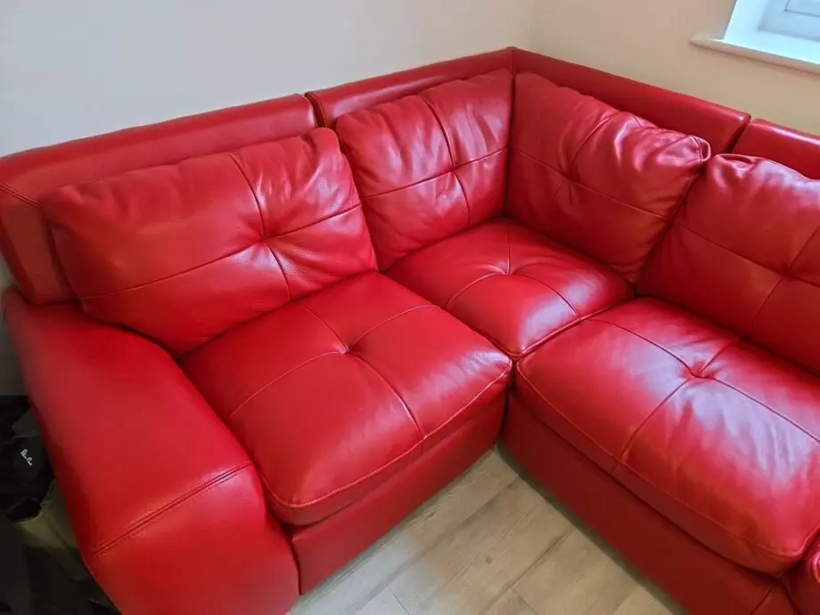 Red italian leather sofa from sofology