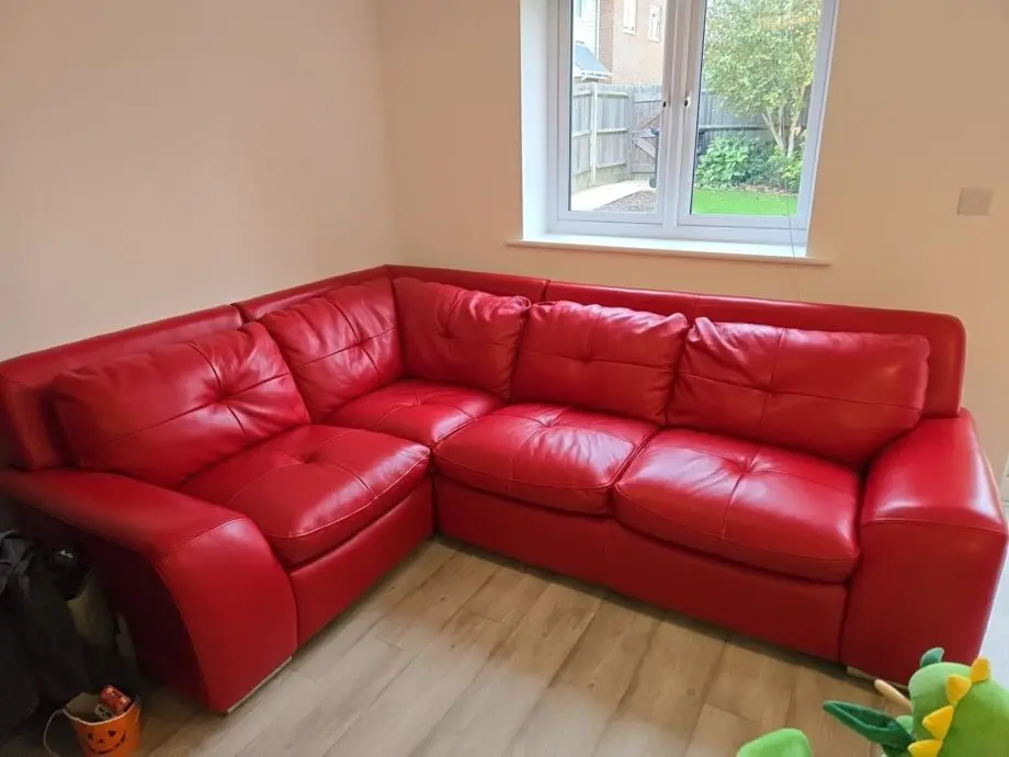 Red italian leather sofa from sofology