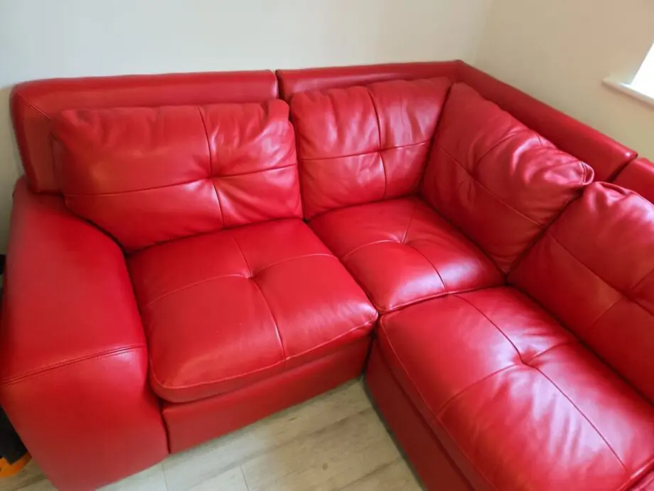 Red italian leather sofa from sofology