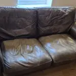 Laura Ashley brown leather sofa