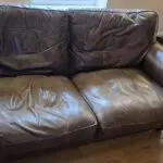 Laura Ashley brown leather sofa