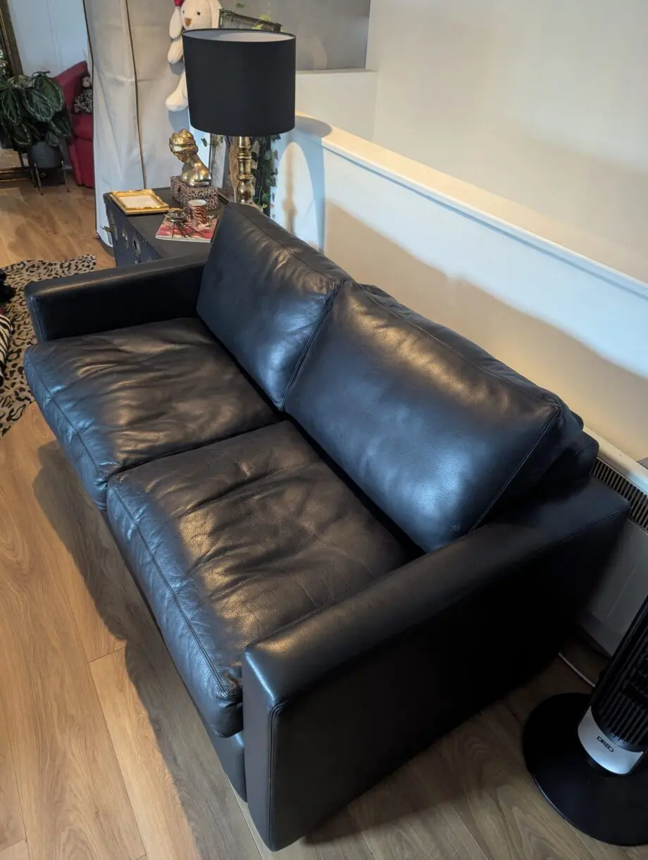 Black, 2 Seater Sofa in Good Condition