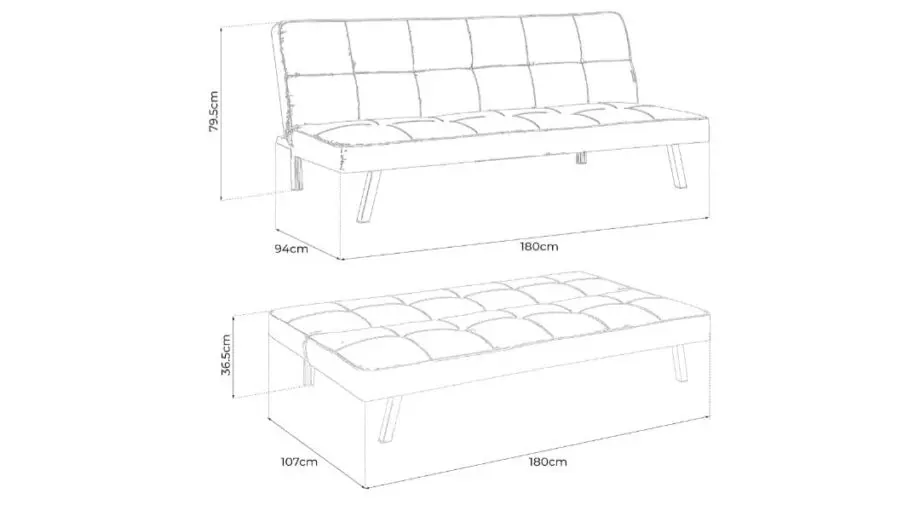 3 seater yellow sofa bed from Bravich store