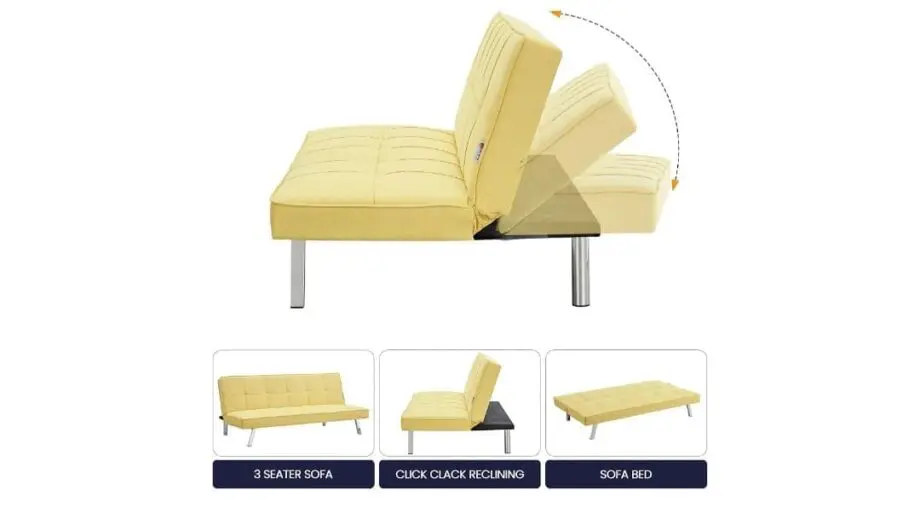 3 seater yellow sofa bed from Bravich store
