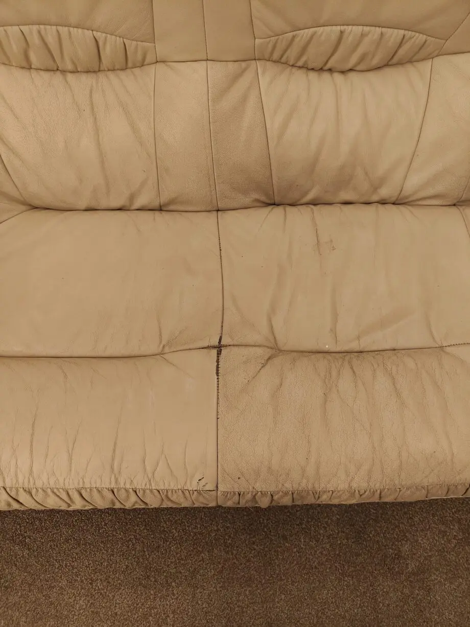 Leather creams sofas 3 seater 3 seater 1 seater and 1 seater