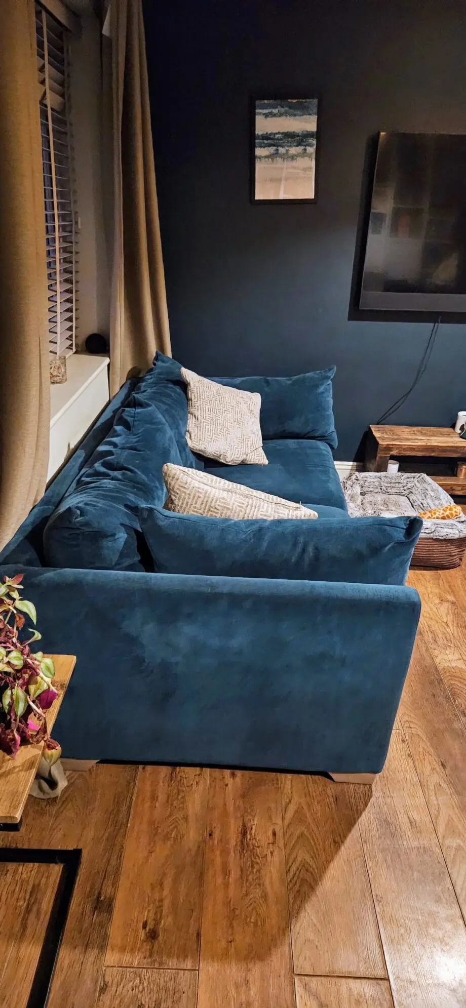3 seater sofa Emerald Velour 1 year old