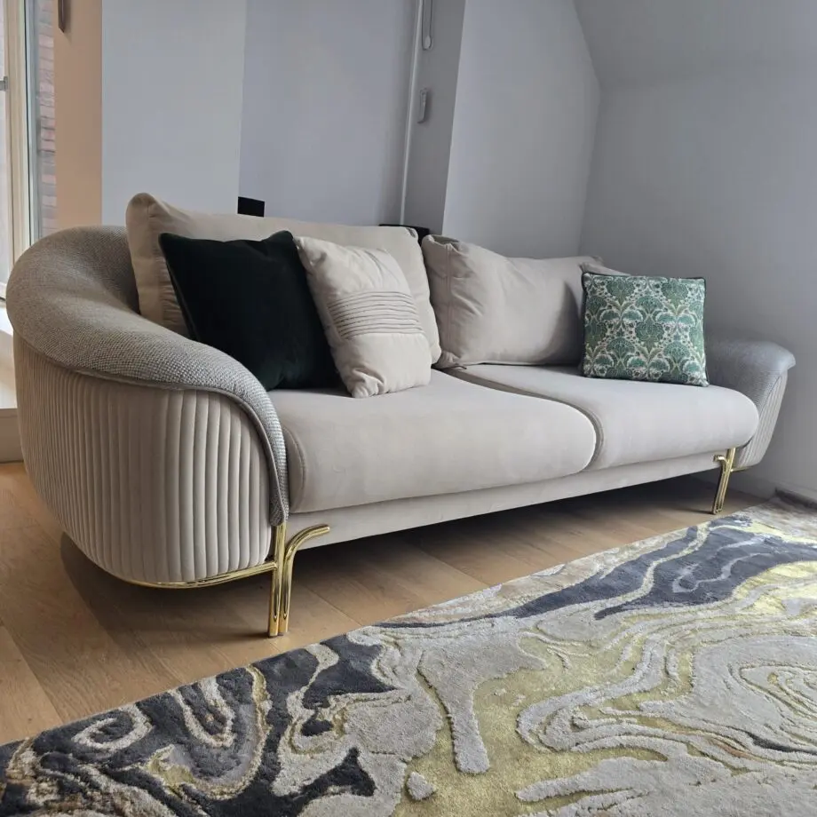 Beige and Grey nice design Sofa 2 and 3 seater