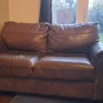 Brown leather DFS 3 seater and 2 seater chair