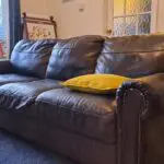 Brown leather DFS 3 seater and 2 seater chair
