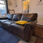 Brown leather DFS 3 seater and 2 seater chair