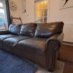 Brown leather DFS 3 seater and 2 seater chair