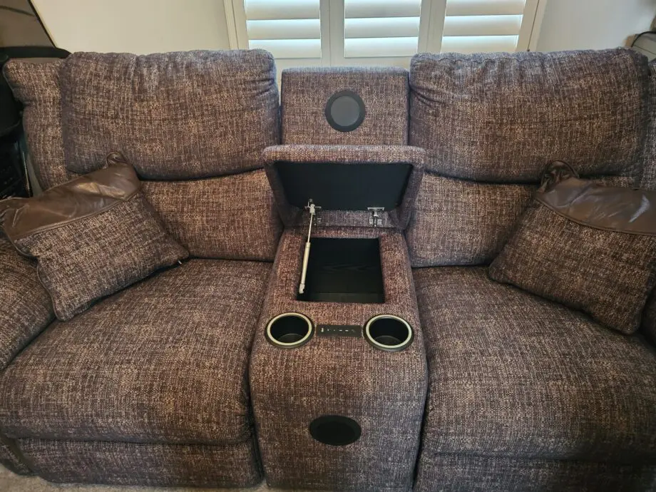 La-Z-Boy sofa, brown, 2 seater, audio, Bluetooth, power, recliner