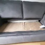 Alston 2 Seater Sofa Bed Gun Metal.Plush Velvet