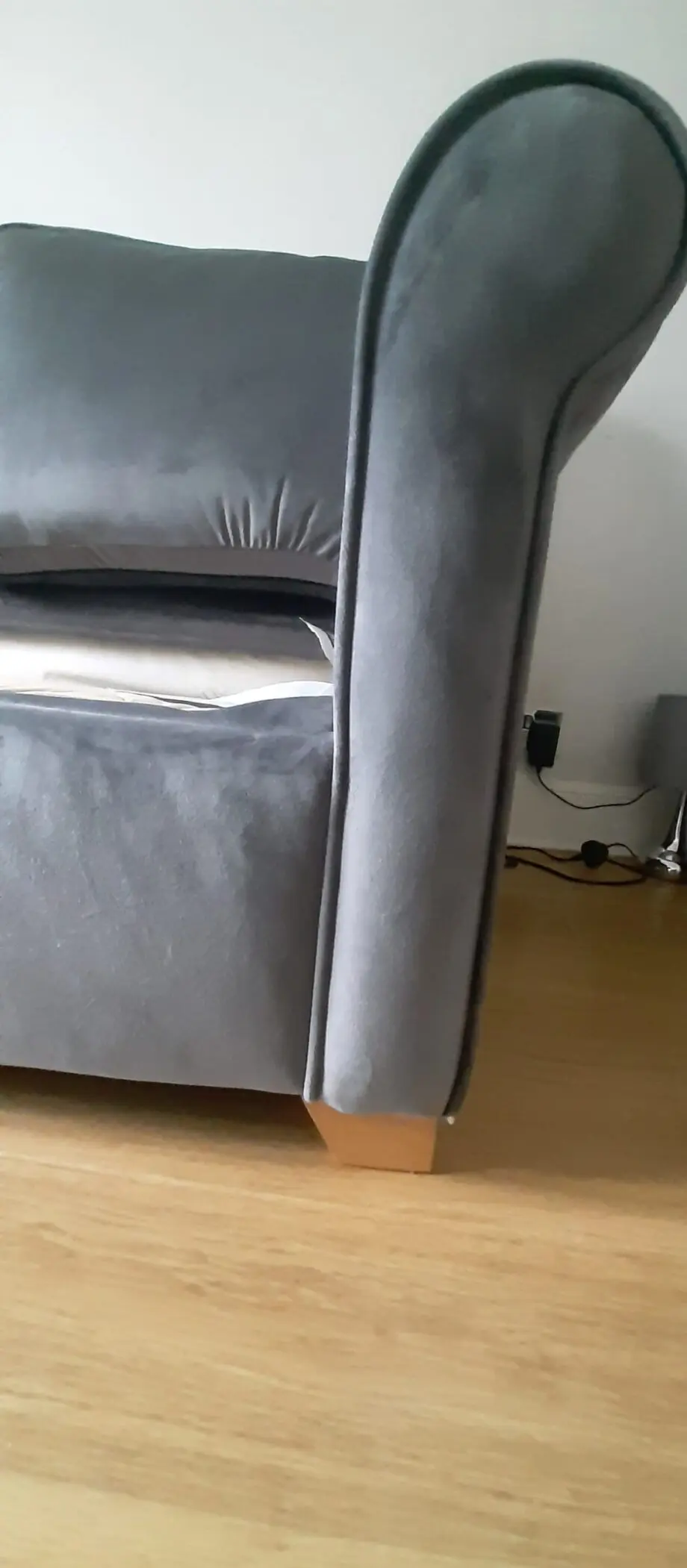 Alston 2 Seater Sofa Bed Gun Metal.Plush Velvet