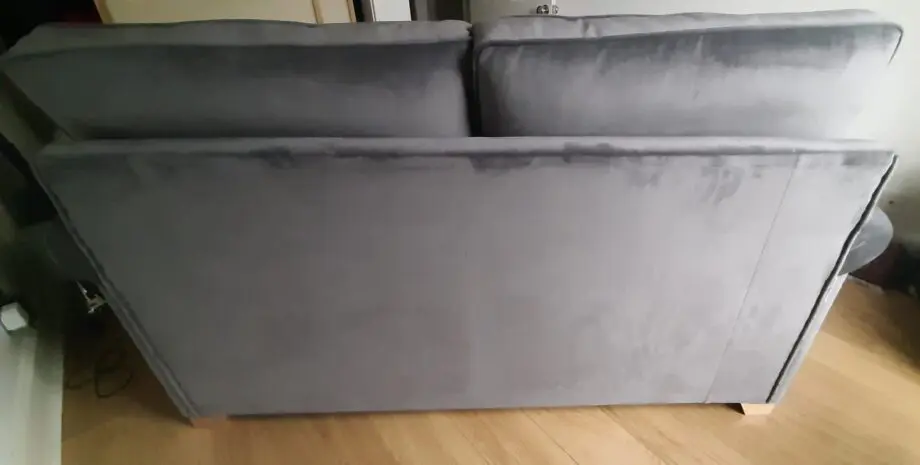 Alston 2 Seater Sofa Bed Gun Metal.Plush Velvet