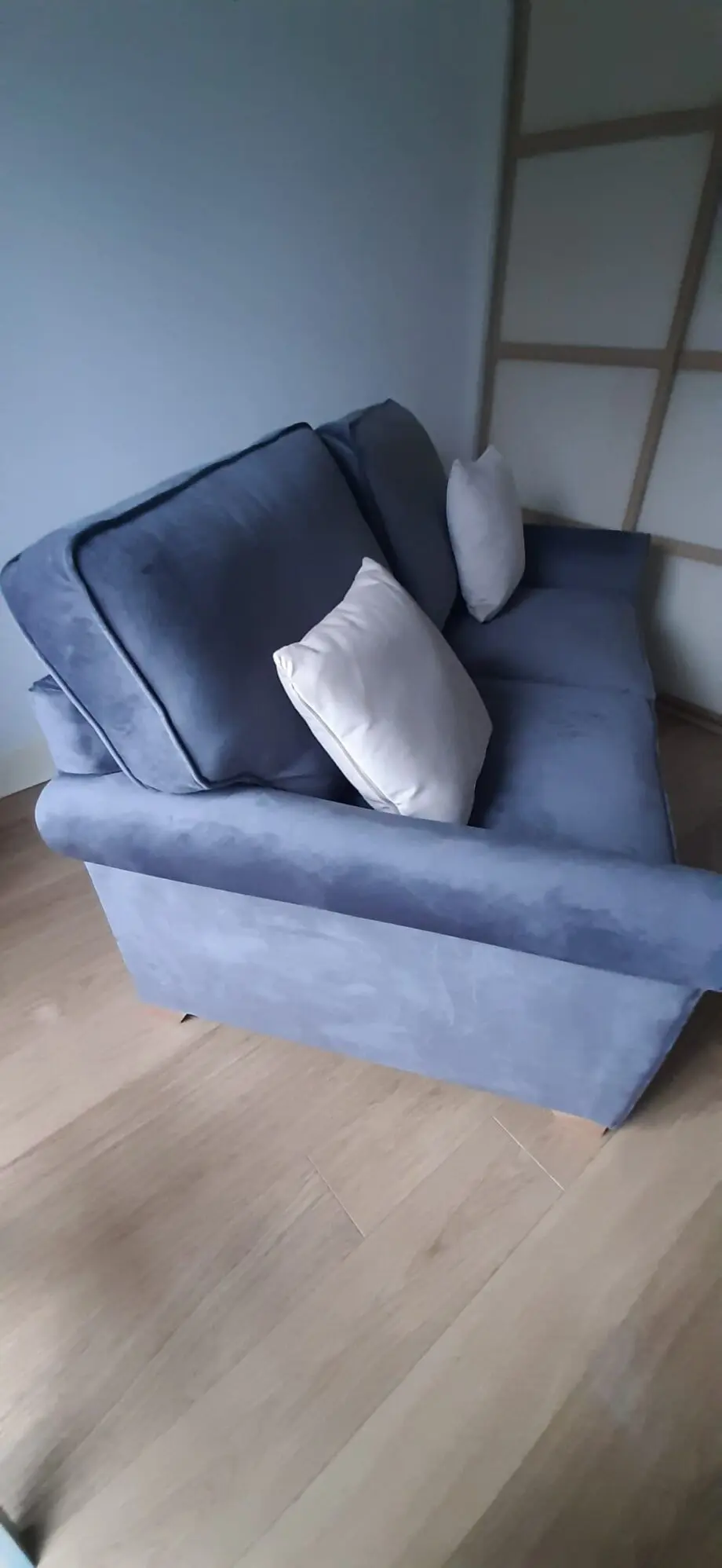Alston 2 Seater Sofa Bed Gun Metal.Plush Velvet