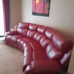 4 seater red electric leather sofa