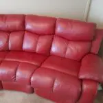 4 seater red electric leather sofa