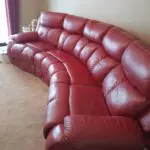 4 seater red electric leather sofa